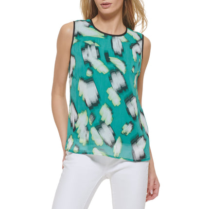 DKNY Printed Sleeveless Tank Top, Jadeite Lazer Iv