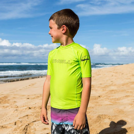 O'NEILL T-shirt anti-UV à manches courtes pour enfant, modèle Skins Basic 50+, unisexe, couleur Pacific, taille 6 US