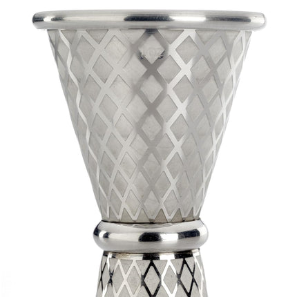 Barfly 1 x 2 oz. Diamond Lattice Etch Japanese Style Jigger, Stainless Steel