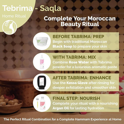 Fatima's Garden Moroccan Hammam Exfoliant - Tebrima/Soqla with Aker Fassi for Smooth, Radiant Skin - 500g