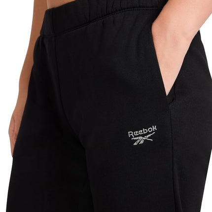 Reebok Ladies Diamante Standard Fit 30" Inseam Midweight Cotton/Polyester Joggers - Black, M