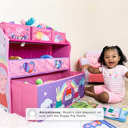 Delta Children Design & Store 6 Bin Toy Storage Organizer, Peppa Pig, Peppa Pig Unicorn (TB87230PG-1171)