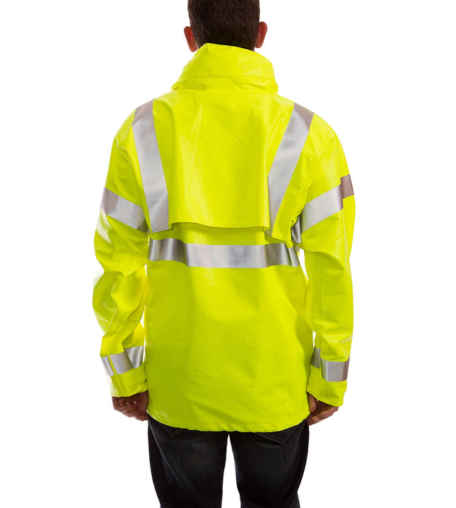 Eclipse J44122.MD ANSI 107 Class 3 Jacket with 2" Silver Reflective Tape, Medium, Fluorescent Yellow/Green