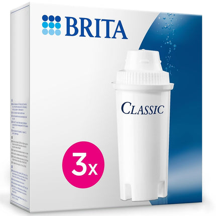 BRITA Classic replacement water filter cartridges, reduce chlorine, limescale and impurities - 3 pack