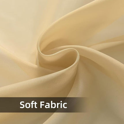 SpaceDresser Waterproof Outdoor Sheer Curtains for Patio - 2 Panels Rod Pocket Indoor Voile Sheer Curtain for Living Room,52W x 96L inch, Beige