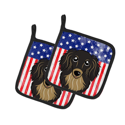 Caroline's Treasures American Flag and Longhair Bl