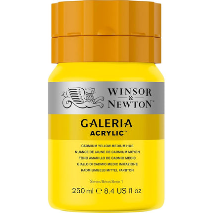 Winsor and Newton Galeria Acrylic Colour 250ml 120 Cad Yellow Medium Hue (Pot)