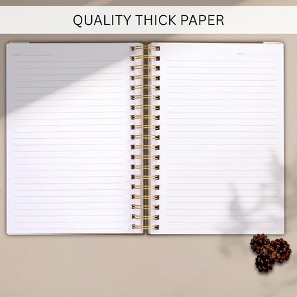 Aesthetic Thick Spiral Notebook Journal For Women in B5 - Linen Hardcover