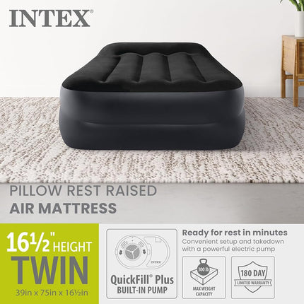 Intex ntex Dura-Beam 标准系列枕头托 带内置枕头和内部电动泵 单人床