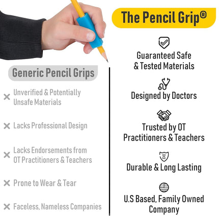 The Pencil Grip The Classics 12-Pack Triangle Pencil Grips, Assorted Bright Colors, 1.75-Inch Long (TPG-16212)