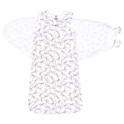 Saco de dormir para bebé unisex convertible Hudson Baby, lazos rosados, de 3 a 9 meses