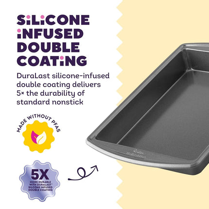 Wilton Platinum Premium Non-Stick Anti-Warp Bakeware, Made Without PFAs, Oblong Baking Pan for Casseroles, Lasagna, Cakes, 13 x 9 x 2 in, Packaging May Vary