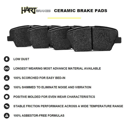 Kit de frenos delanteros y rotores Hart Brakes |Pastillas de freno delanteras| Rotores y pastillas de freno| Pastillas y rotores de freno cerámicos |apto para BMW 1600, 1602, 2002, 1600-2, 1600ti de 1967-1969