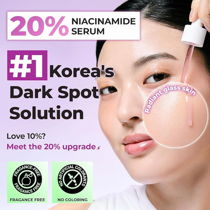 JUMISO Niacinamide 20 Serum - Korean Face Serum with Glutathione, TXA Tranexamic Acid and Centella Complex - Reduces Pigmentation, Uneven Skin Tone, Pore Care for Sensitive Skin, 1.35 fl.oz. 40ml