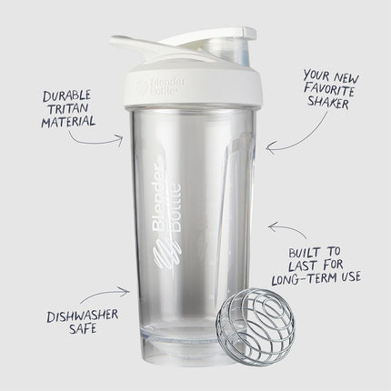 BlenderBottle Sport Shaker Bottle with Wire Whisk, 28-Ounce, White – Protein Shakes & Hydration for Athletes & Fitness Enthusiasts, Easy Mixing, Durable & Lightweight, Lockable Lid