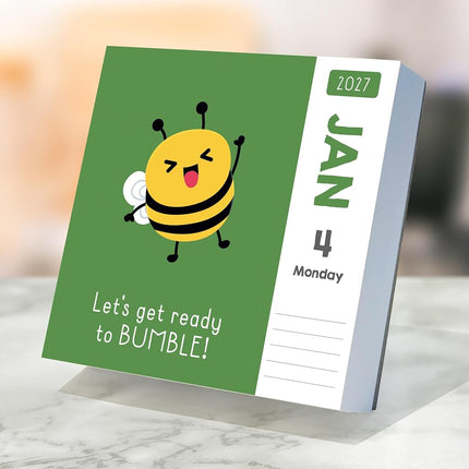 TF Publishing 2027 Puns of Fun Daily Desktop Calendar - Small Desk Calendar 2027 with over 300 Full-Color Tear-Off Pages and Standing Cardboard Easel - 5.25 in x 5.25 in