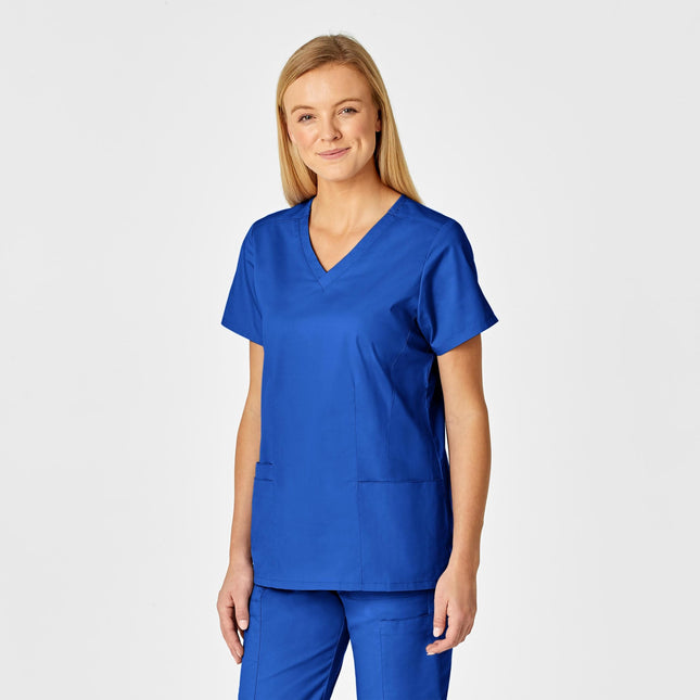 Top WonderWink con cuello en V para mujer, Royal, L