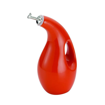Rachael Ray Solid Glaze Ceramics EVOO Olive Oil Bottle Dispenser with Spout - 1 Piece, Orange