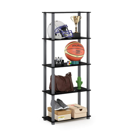 Furinno Toolless Shelves, Wood, Black/Grey, one si