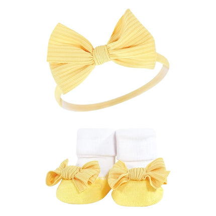 Hudson Baby Girl's Headband and Socks Giftset, Black Daisy, One Size
