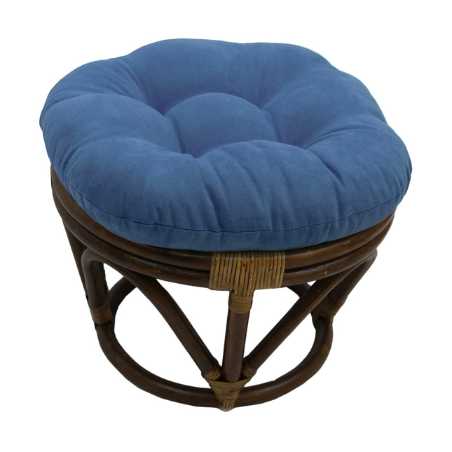 Blazing Needles Solid Microsuede Tufted Round Foot