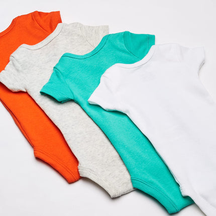 Carter's Baby Boys' 8-Pack Short-Sleeve Bodysuits, Multi/Turquoise, Preemie
