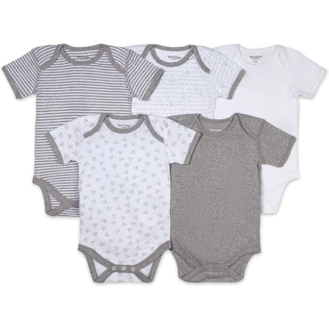 Burt's Bees Baby baby-boys Bodysuits, 5-pack Short