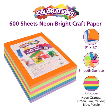 Colorations Neon Lightweight Kraft Paper - 600 Sheets