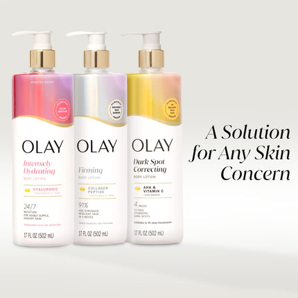 Loción corporal nutritiva e hidratante Olay para mujer con ácido hialurónico, suministro de hidratación de larga duración, complejo de vitamina E y vitamina B3, fórmula rápida, 480 ml (1 unidad)