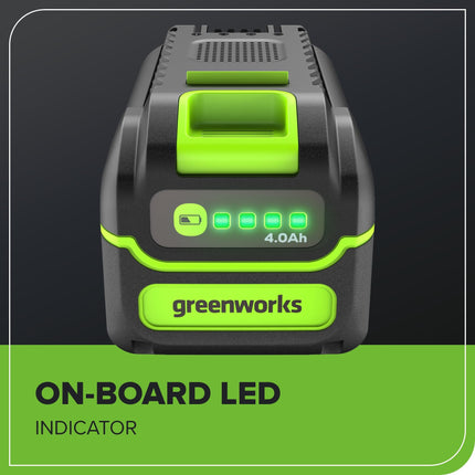 Batería de iones de litio Greenworks LB40HP040, negra