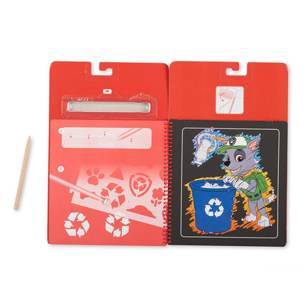 Melissa & Doug PAW Patrol Scratch Art Pad - Marshall Multicolor Reveal Travel Activity Pad, 33261