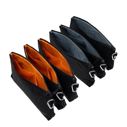COREFLEX 6 Pack Premium Tool Pouch Zipper Bag with Internal Pockets, Small Tool Bag, Multipurpose Storage Pouch, Heavy Duty Flat Bottom Tool Bag with YKK Zipper for Tools, Gadgets, Stationary.