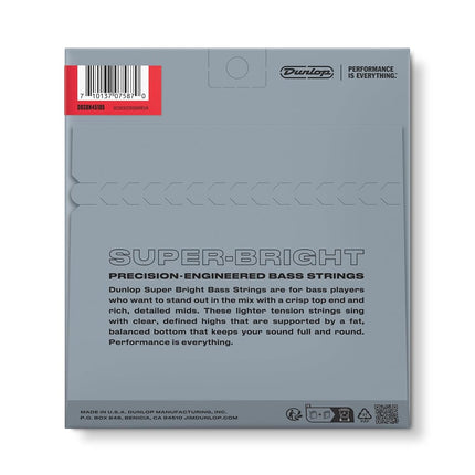 Jim Dunlop DBSBN45105 Md-4/St Cordes de basse en nickel Super Bright