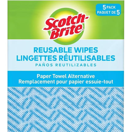 Scotch-Brite High Performance Kitchen Wipes, 5-Wipes/Bag, 12 Bags/Case (60 Wipes Total)