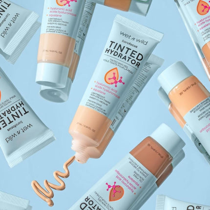 Wet n Wild, Bare Focus Tinted Hydrator, Tinted Face Cream Enriched with Hyaluronic Acid and Vegan Squalane for Radiant Skin, Light to Medium Coverage, Semi Matte Finish, Tanned Skin