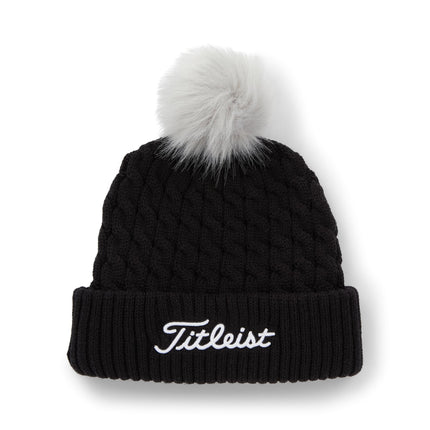 Titleist Men's Standard Cable Knit Pom Hat, Black/