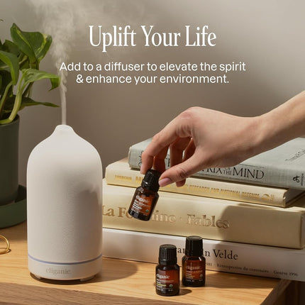 Cliganic Organic Aromatherapy Essential Oils Gift Set (Top 8), 100% Pure - Peppermint, Lavender, Eucalyptus, Tea Tree, Lemongrass, Rosemary, Frankincense & Orange