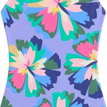 Kanu Surf Girls' Hurricane Beach Sport UPF 50 One Piece Swimsuit, Kiana Purple, 14
