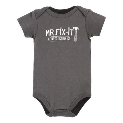 Hudson Baby Bodysuits de algodón unisex para bebé, Trabajo de construcción, Prematuro, Trabajo de construcción, Prematuro