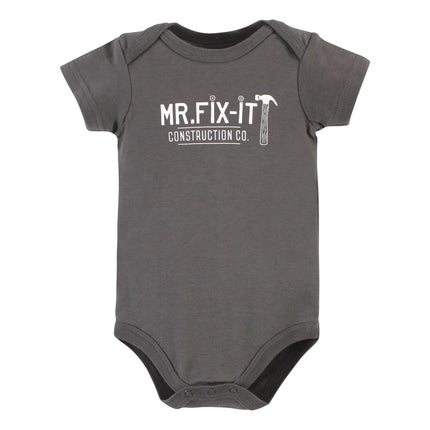 Hudson Baby Unisex Baby Cotton Bodysuits, Construction Work, Preemie, Construction Work, Preemie
