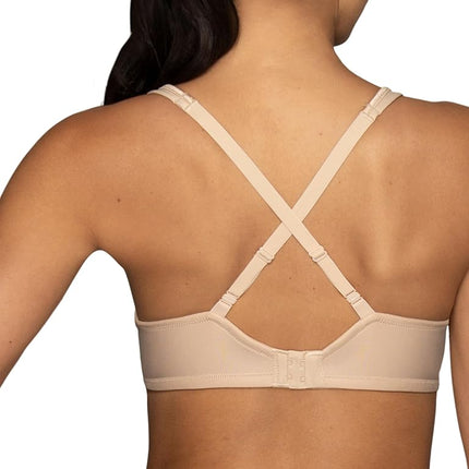 Vanity Fair Women's Bra with 2-Way Convertible Straps, Body Caress Full Coverage, Lightly Lined Cups Up to Dd, Opaque, Underwire-Beige, 36C