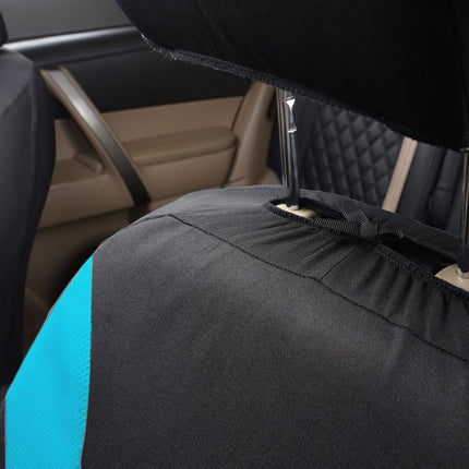 Flying Banner Car Seat Covers Front Seats and Rear Bench Mesh Fabric Rear Bench Split Polyester Cover Easy Installation SUV CAR Woman Lady Femal (Full Set, Black Mint Blue)…