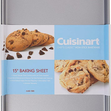 Cuisinart AMB-15BS Bandeja de Horno Antiadherente Chef's Classic de 15 Pulgadas, Plata