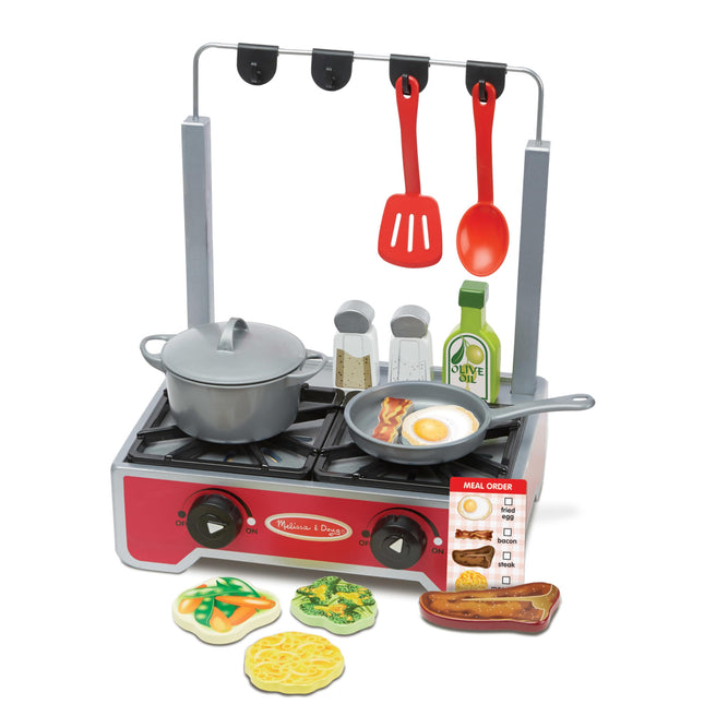 Melissa & Doug 19-Piece Deluxe Wooden Cooktop Set 