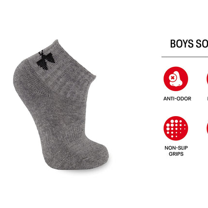 Calcetines cortos multi-paquete Under Armour para niños, blancos, 4-6 años