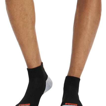 PUMA Socks Men's Quarter Cut Socks, Dark Grey, Sock Size:10-13/Shoe Size: 6-12 (Pack of 6)