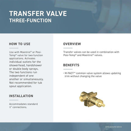 Moen T4311BN Kingsley 2 or 3-Function Diverter Transfer Trim Kit Valve Required, Brushed Nickel
