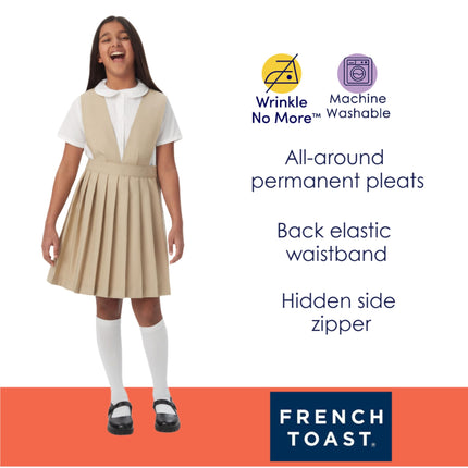 French Toast Girls' V-Neck Jumper, Khaki, 14 Plus