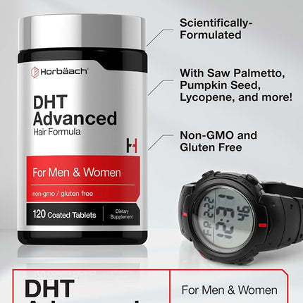 DHT Blocker | 120 Tablets | Non-GMO and Gluten Free Hair Formula Blend with Saw Palmetto, Kudzu, and Fo-Ti | by Horbaach