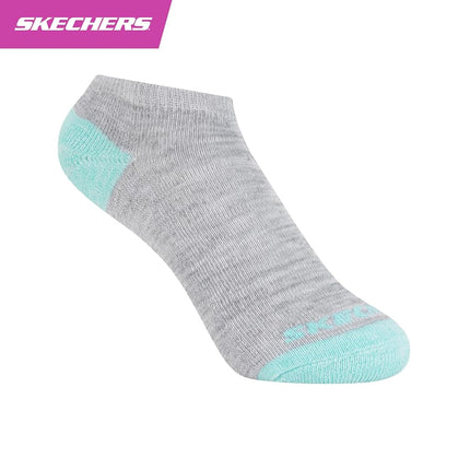Skechers Girls' 10-Pack Performance No Show Socks, Everyday Wear for Kids, Soft & Comfort-fit, Light Grey Heather Multicolor, 7-8.5
